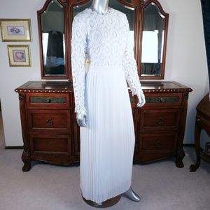 eloquii lace evening dress with pleated skirt